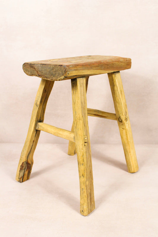 Vintage Rustic Stool - Elm wood - 203