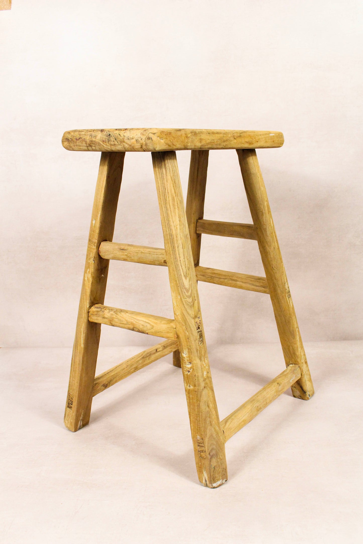 Vintage Rustic Stool - Elm wood - 206