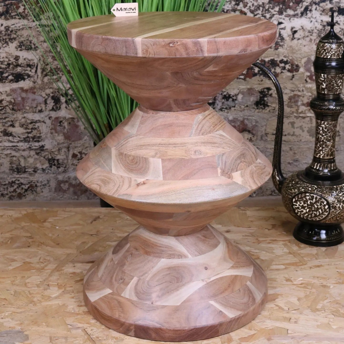 Ujha Totem Side Table Acacia Wood