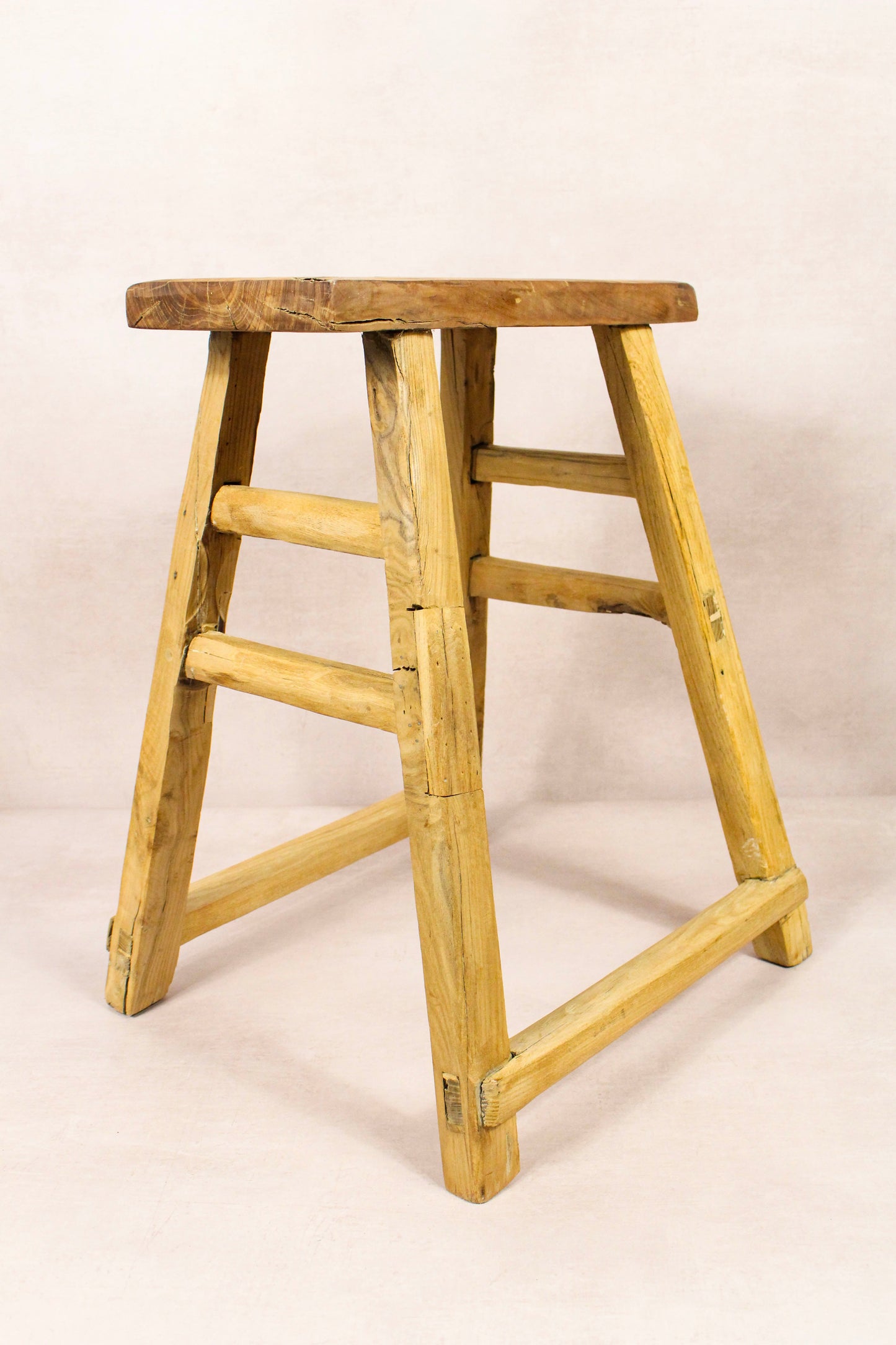 Vintage Rustic Stool - Elm wood - 208