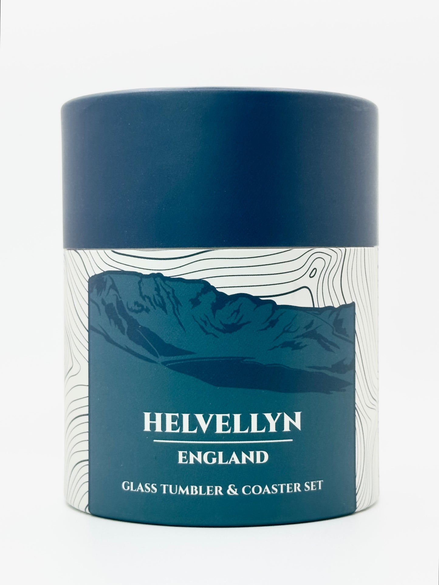 Helvellyn Glass Tumbler & Coaster Set: Lake District Mountain Gift