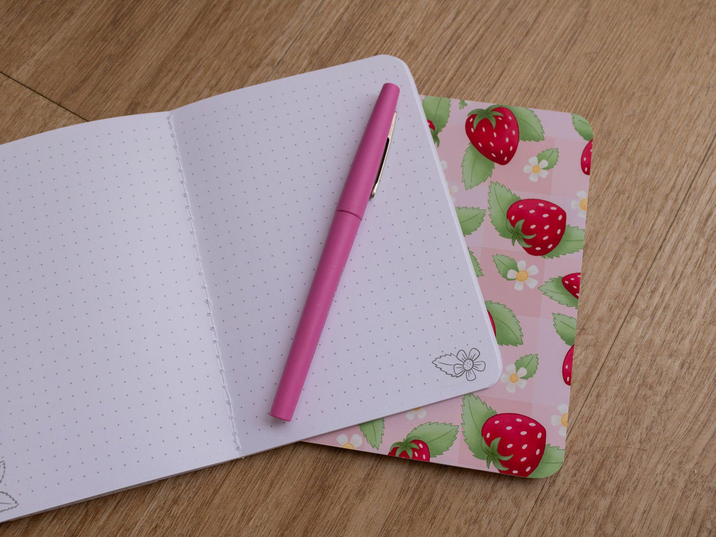 A6 Handmade Notebook with Strawberry Design