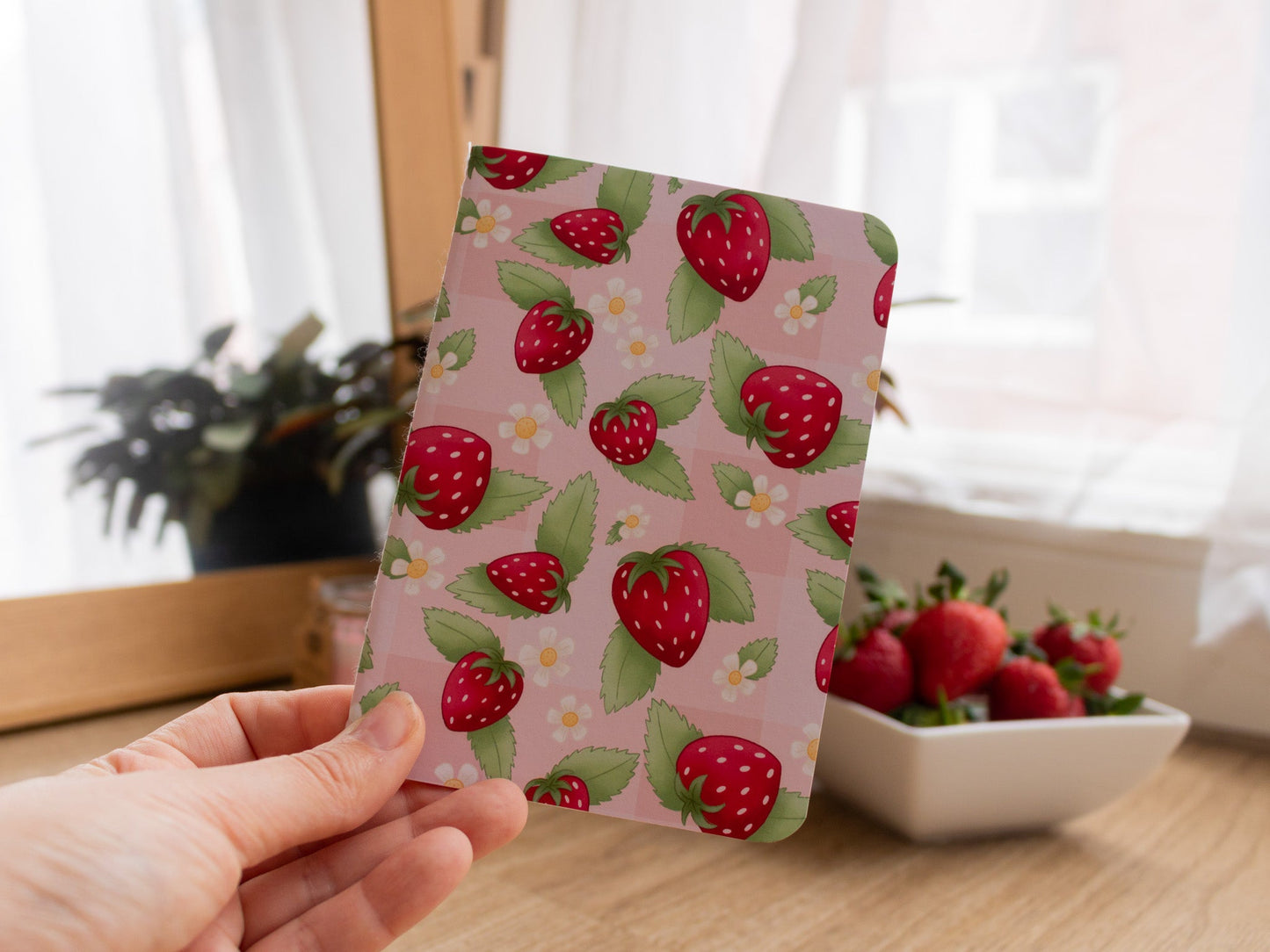 A6 Handmade Notebook with Strawberry Design