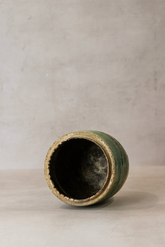 Vintage Emerald Green Pot - No 3