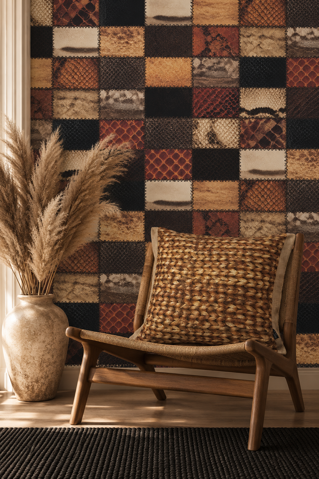 Water Hyacinth Oblong Cushion With Hessian Trim
