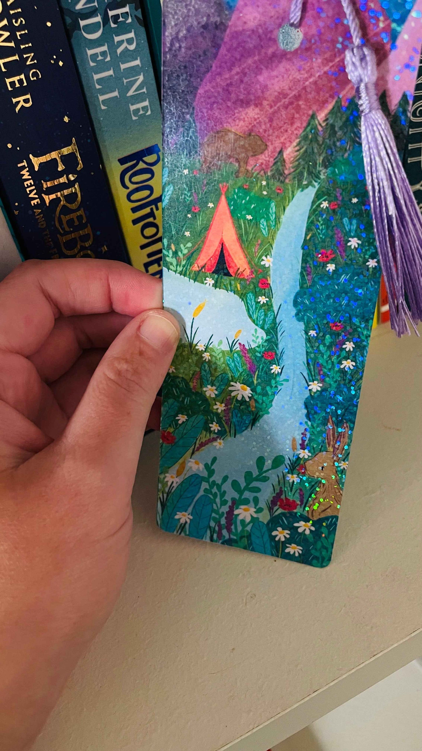 Wild Camping Forest Holographic Bookmark