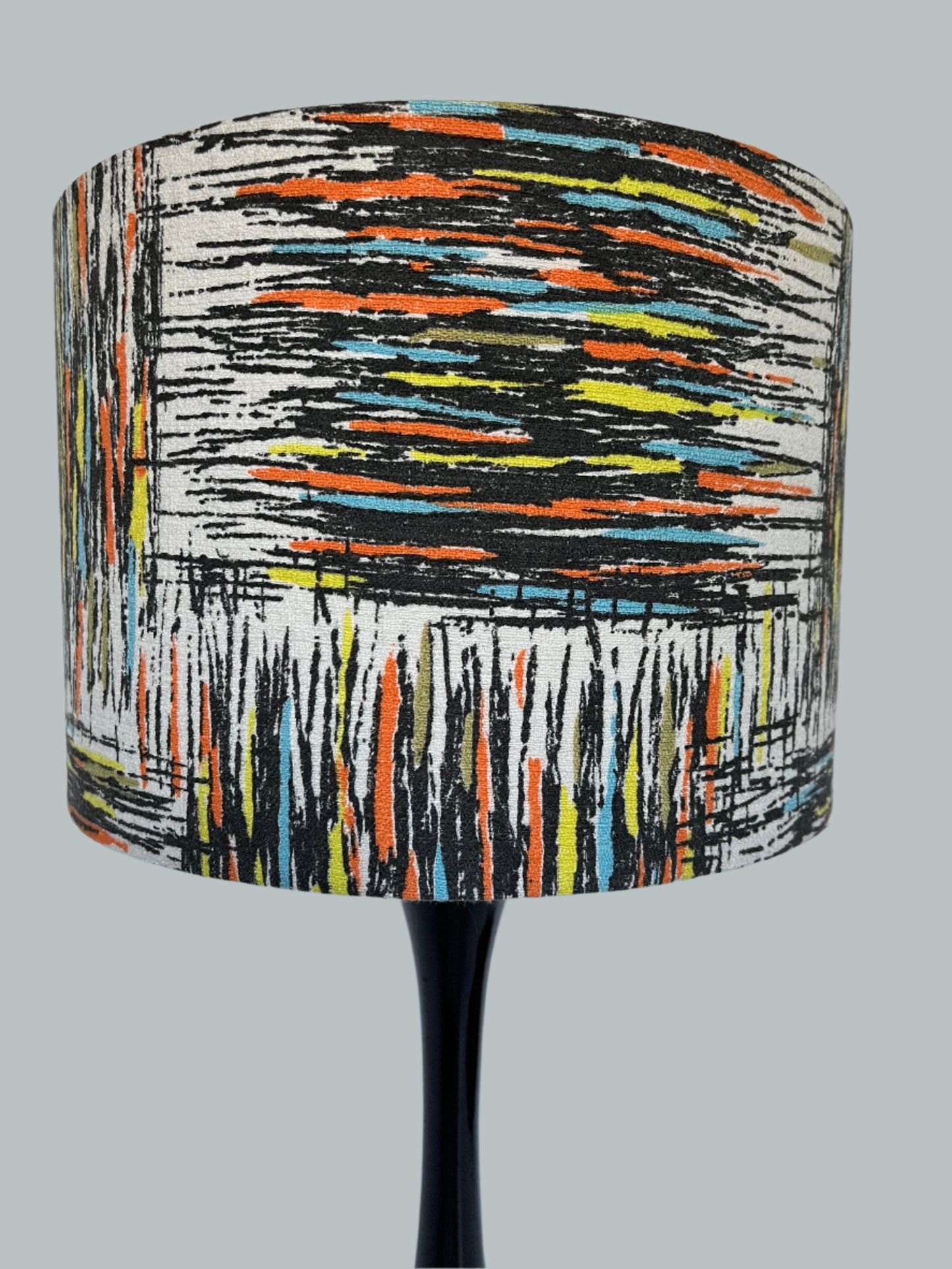 Vintage mid - century fabric Lampshade - 21 h x 30 d cm