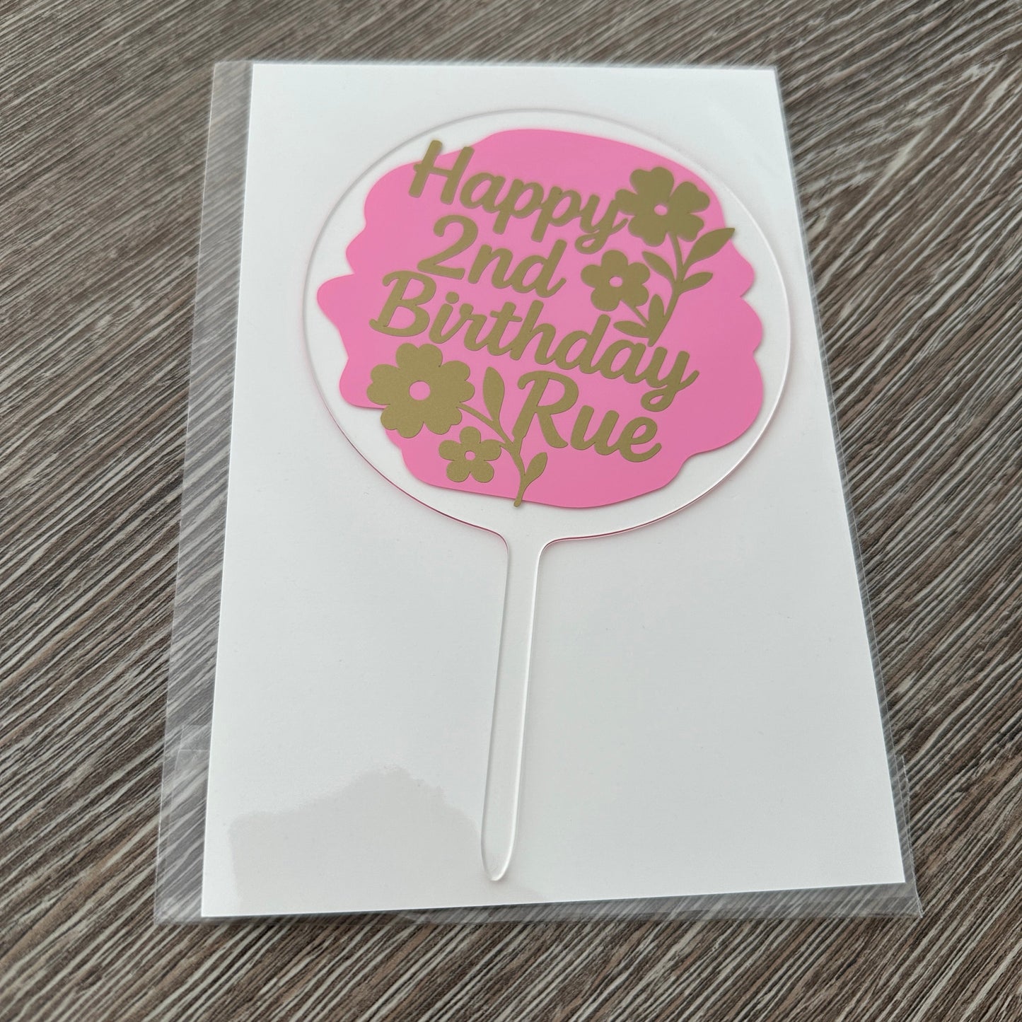 Personalised Wording 10cm Circle Acrylic Birthday Cake Topper