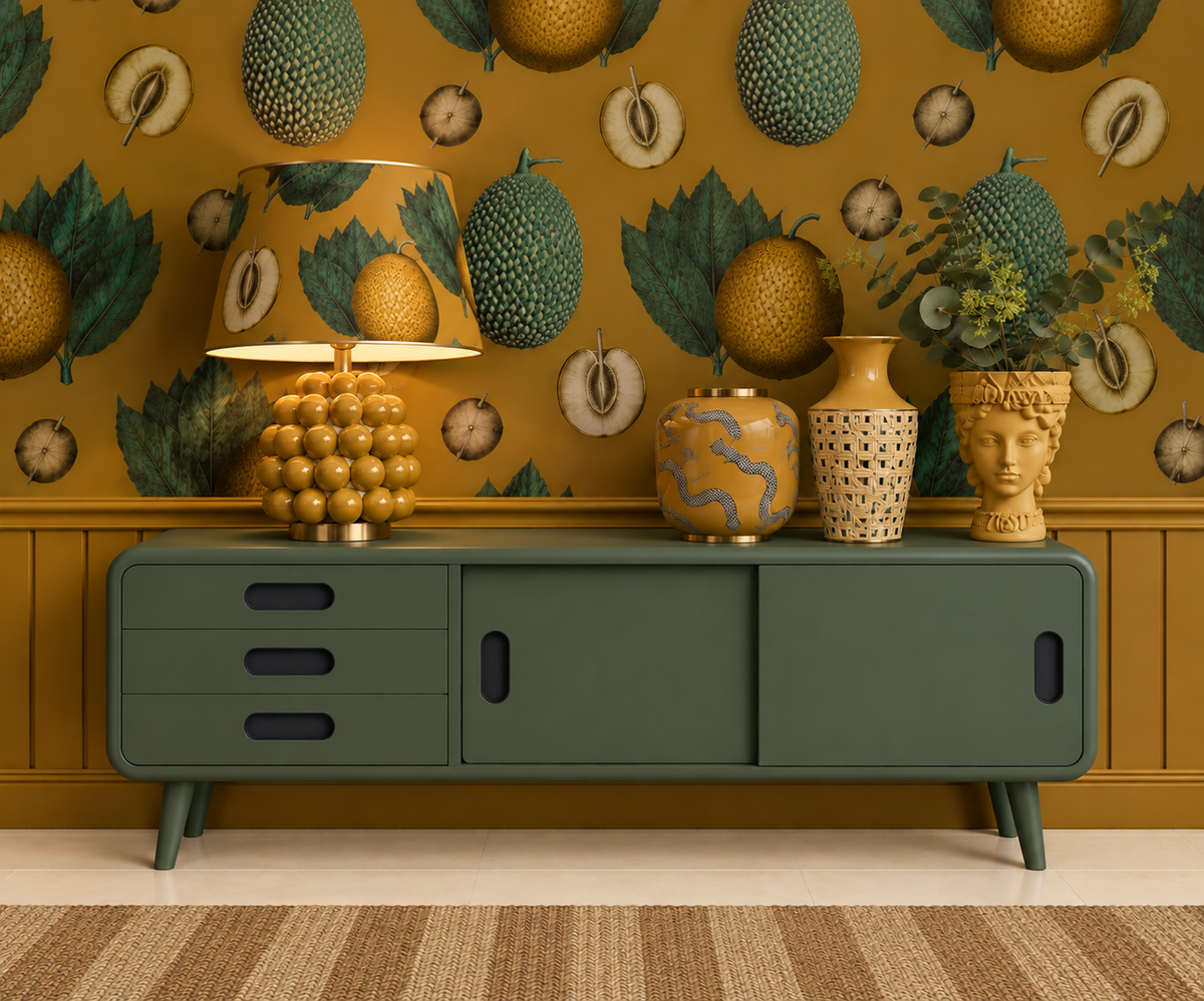Tropical Fruit Wallpaper- Coral