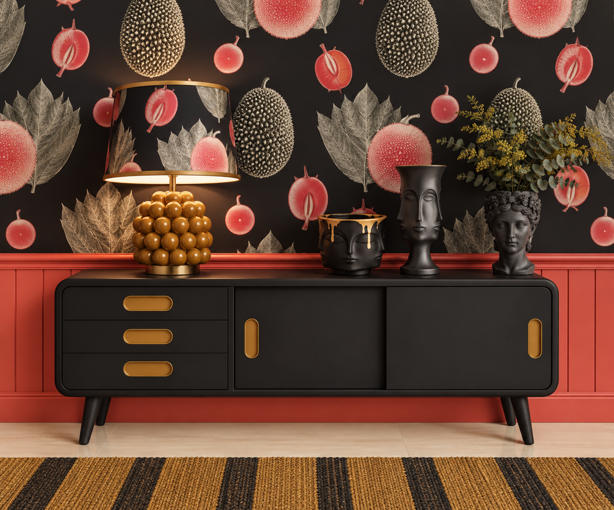 Tropical Fruit Wallpaper- Coral
