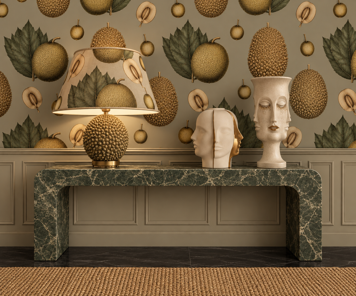 Tropical Fruit Wallpaper- Coral