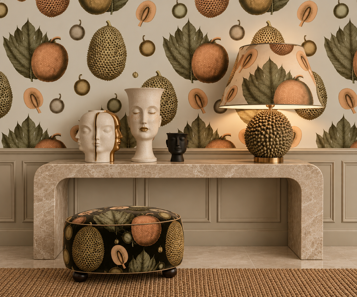 Tropical Fruit Wallpaper- Coral