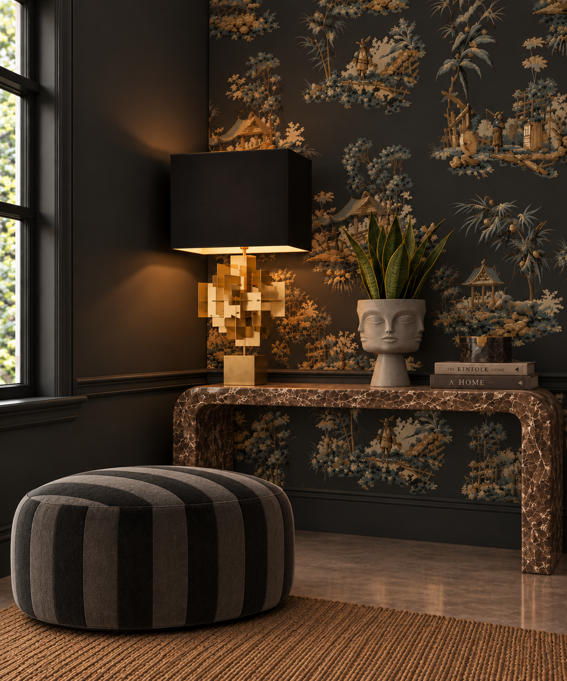 Vintage Oriental Wallpaper - Lacquer