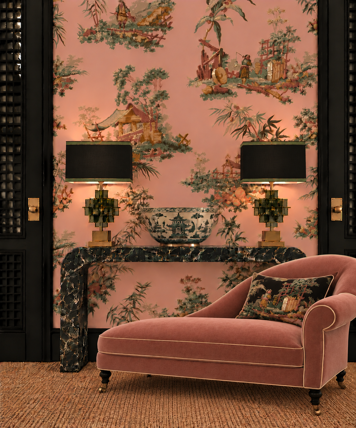 Vintage Oriental Wallpaper - Blush