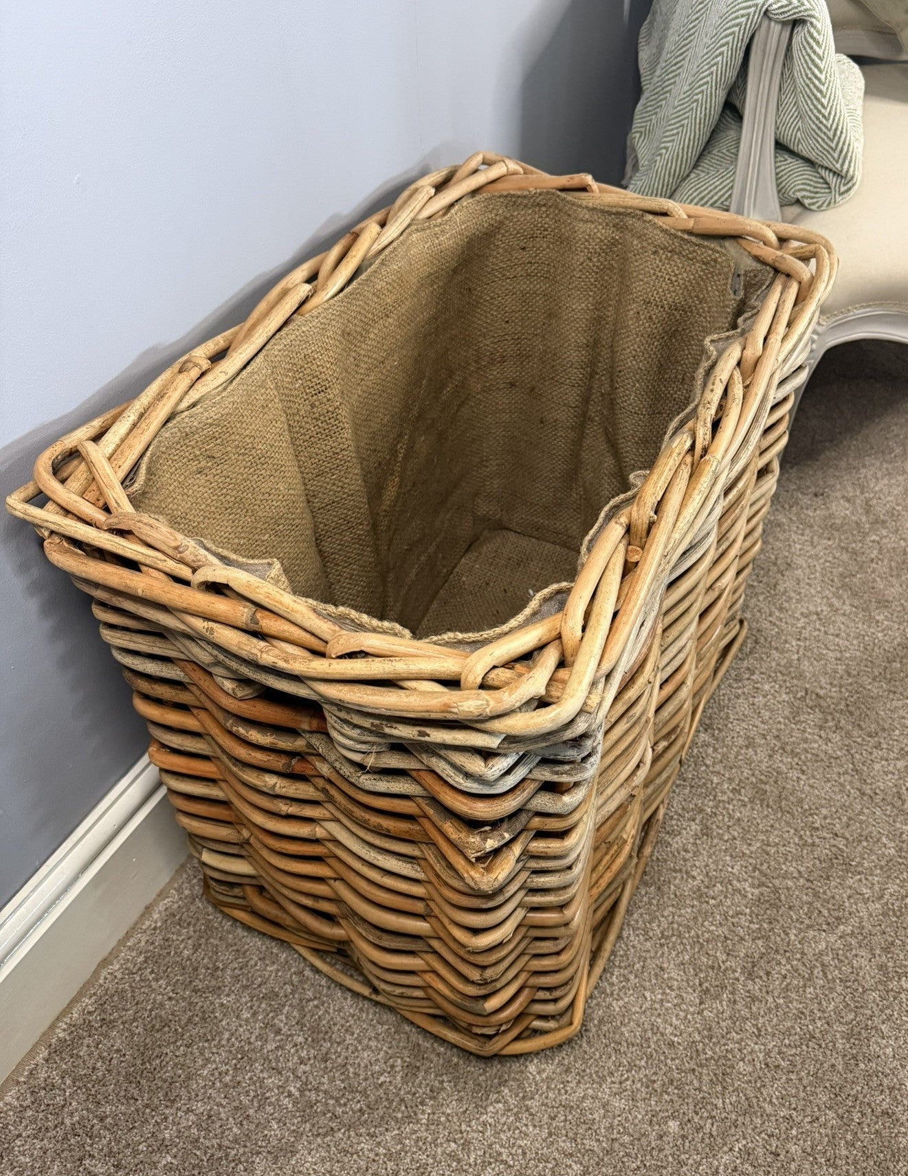 Wovenhill Bamboo Rattan Rectangle Log Basket