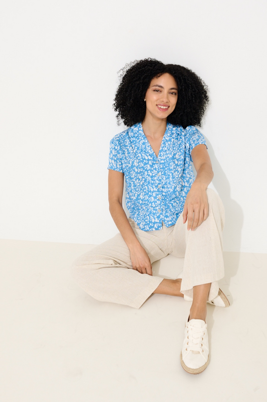 Tilde Linen Mix Wide Leg Trousers - Natural