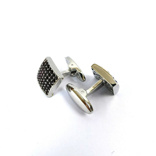 Black Lattice Square Cufflinks