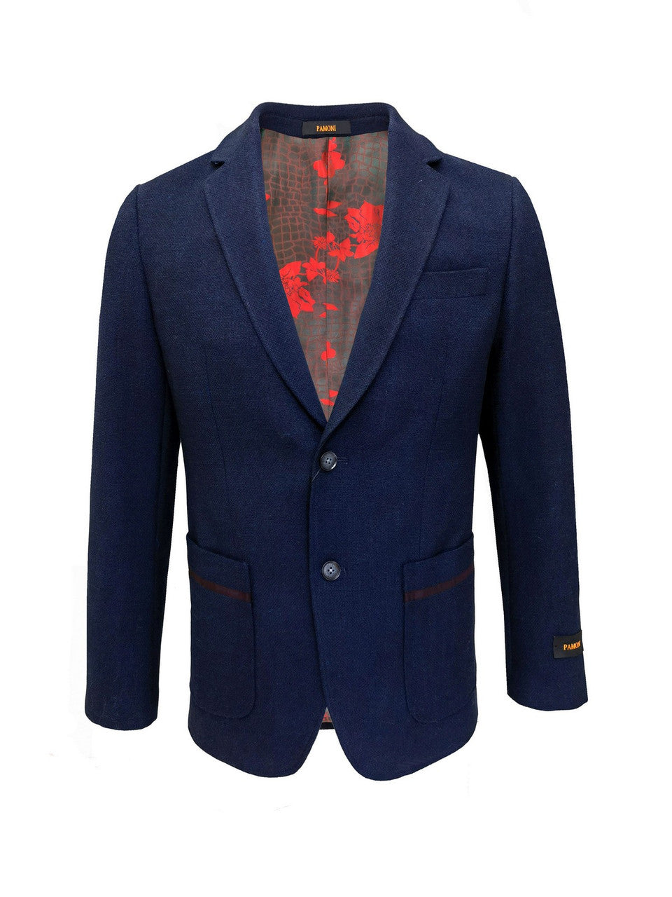 Navy Slim Fit Tweed  Blazer