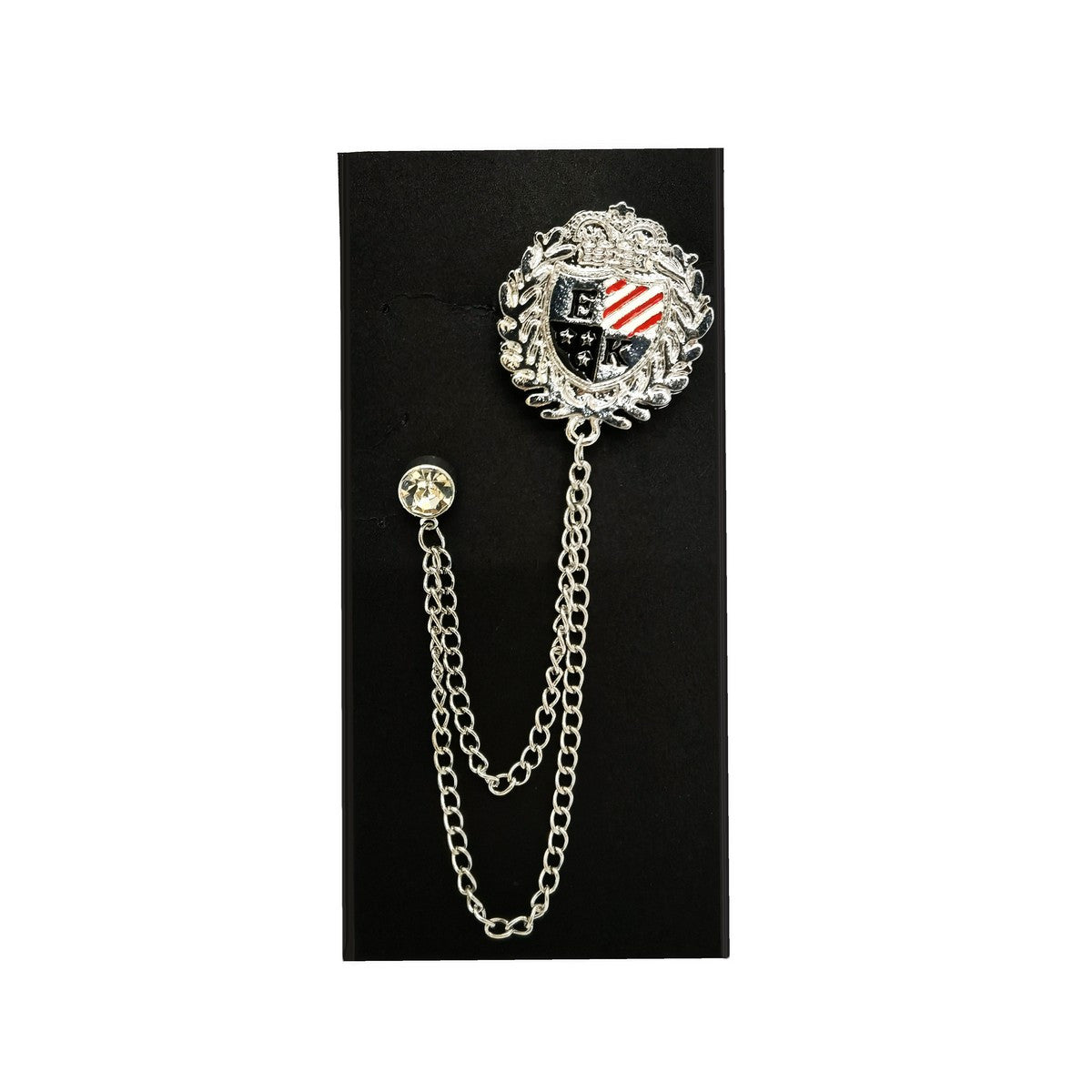 Stars & Stripes Shield Emblem Chain Lapel Pin