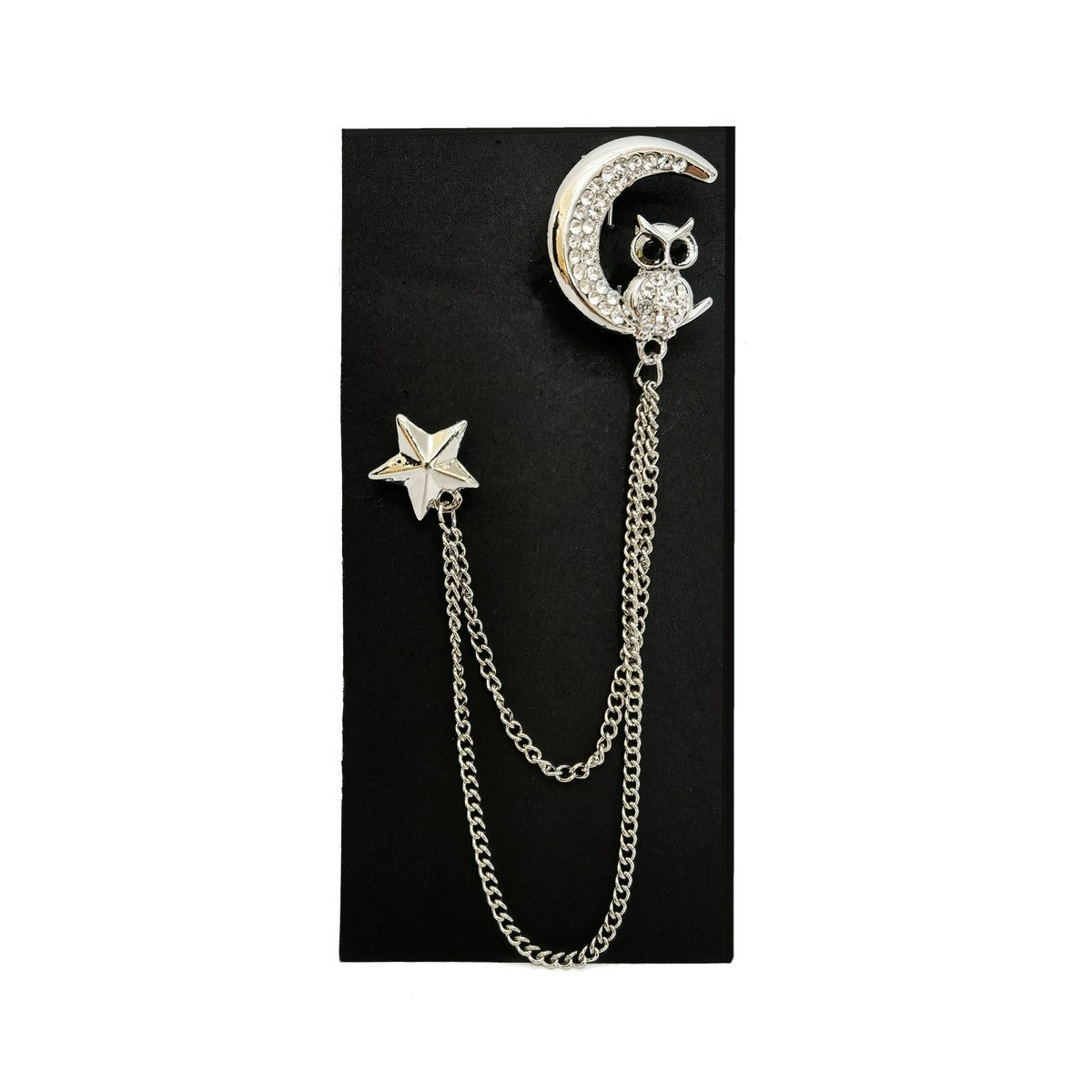 Owl At Night Lapel Chain Brooch