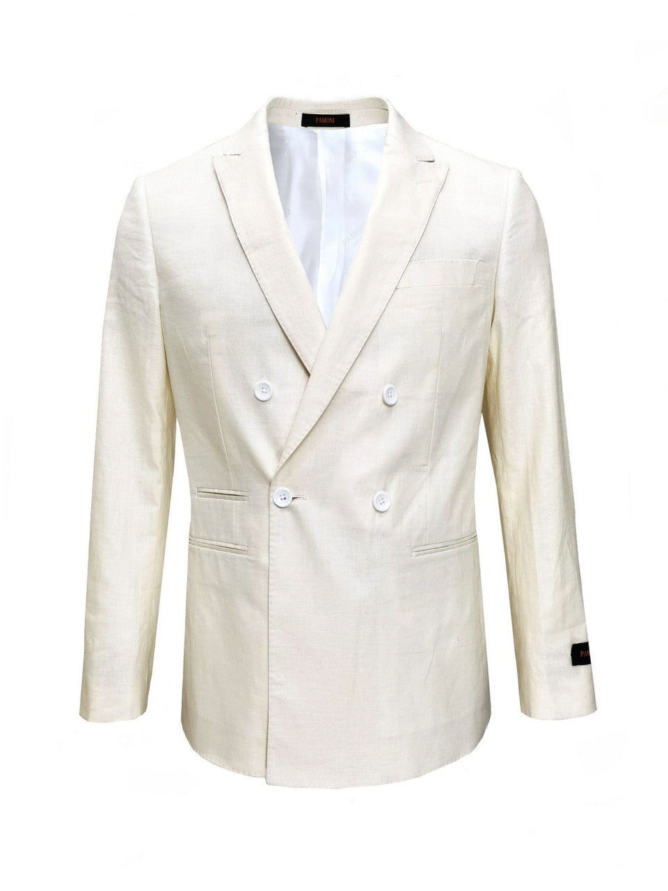 Cream Double Breasted Linen Suit