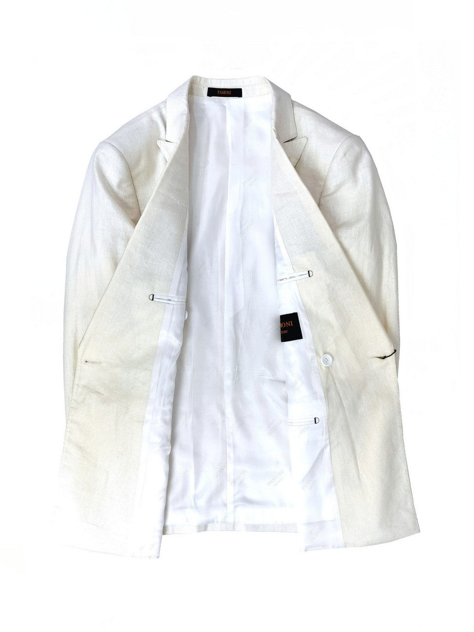 Cream Double Breasted Linen Suit