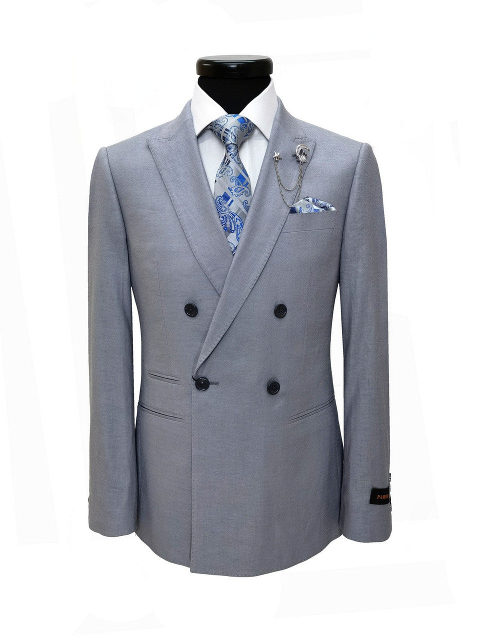 Grey Double Breasted Linen Suit