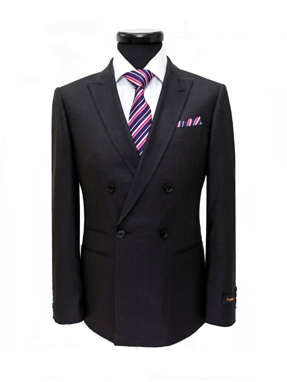 Black Double Breasted Linen Suit