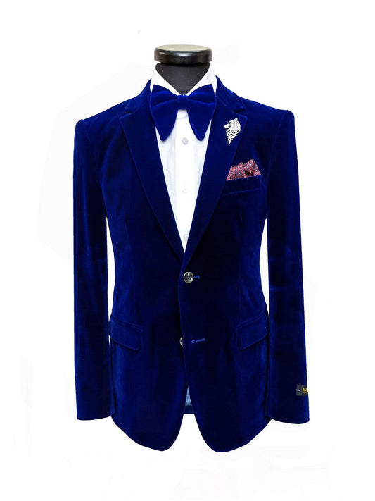 Royal Blue Velvet Blazer