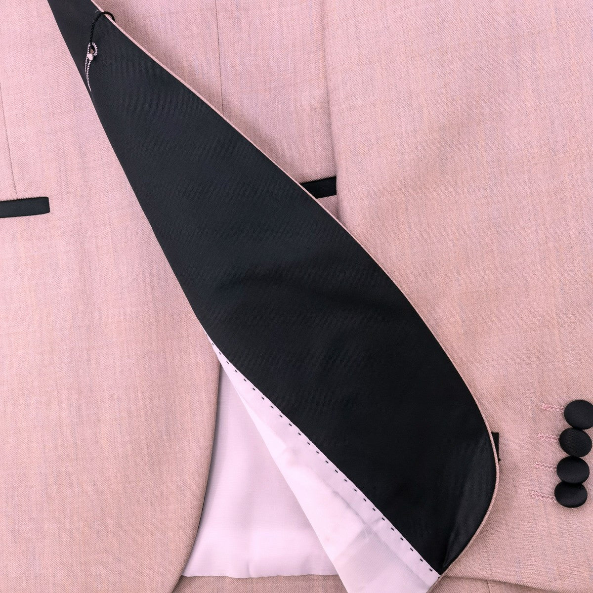 Pink 3-Piece Tuxedo With Black Peak Lapel