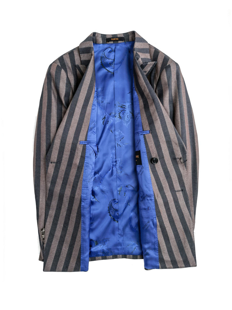 Brown Bold Stripe Double Breasted Suit
