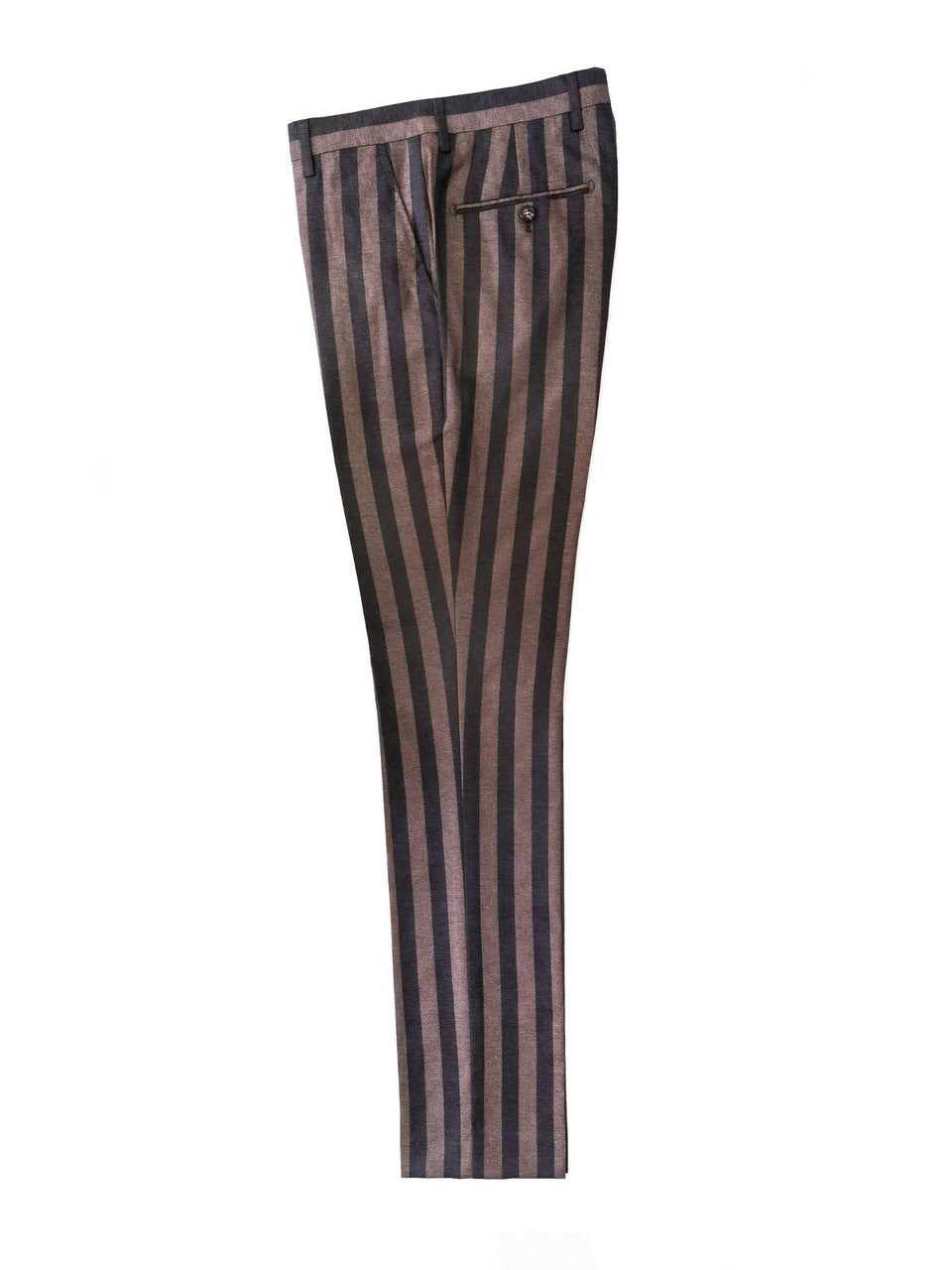 Brown Bold Stripe Double Breasted Suit
