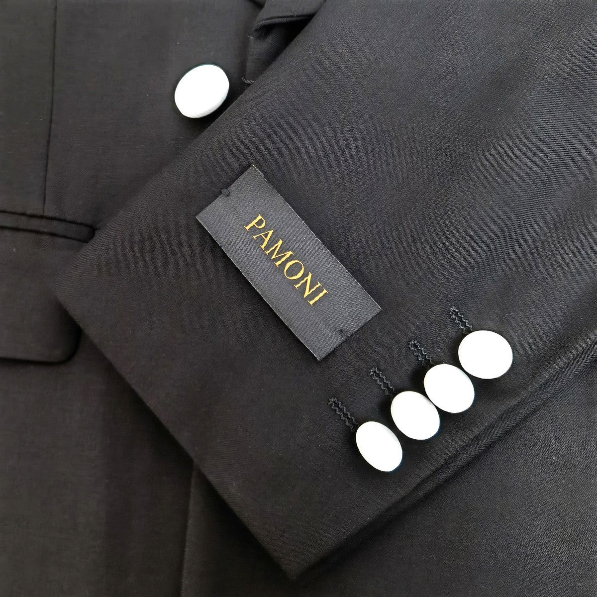 Black Double Breasted Tuxedo With White Shawl Lapel