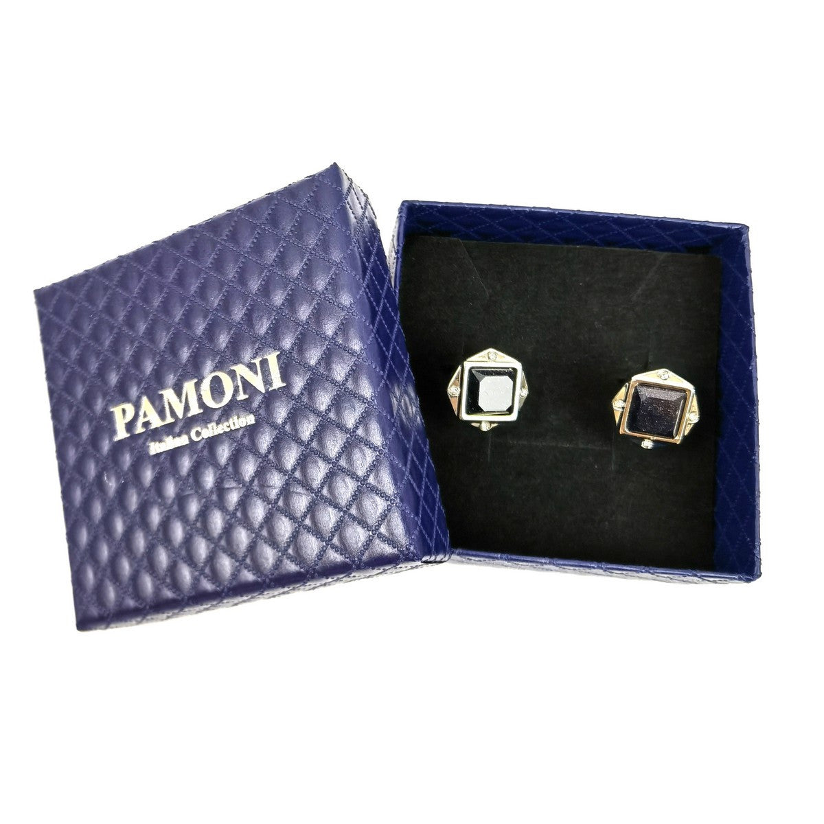 Black Glitter Gemstone Cufflinks