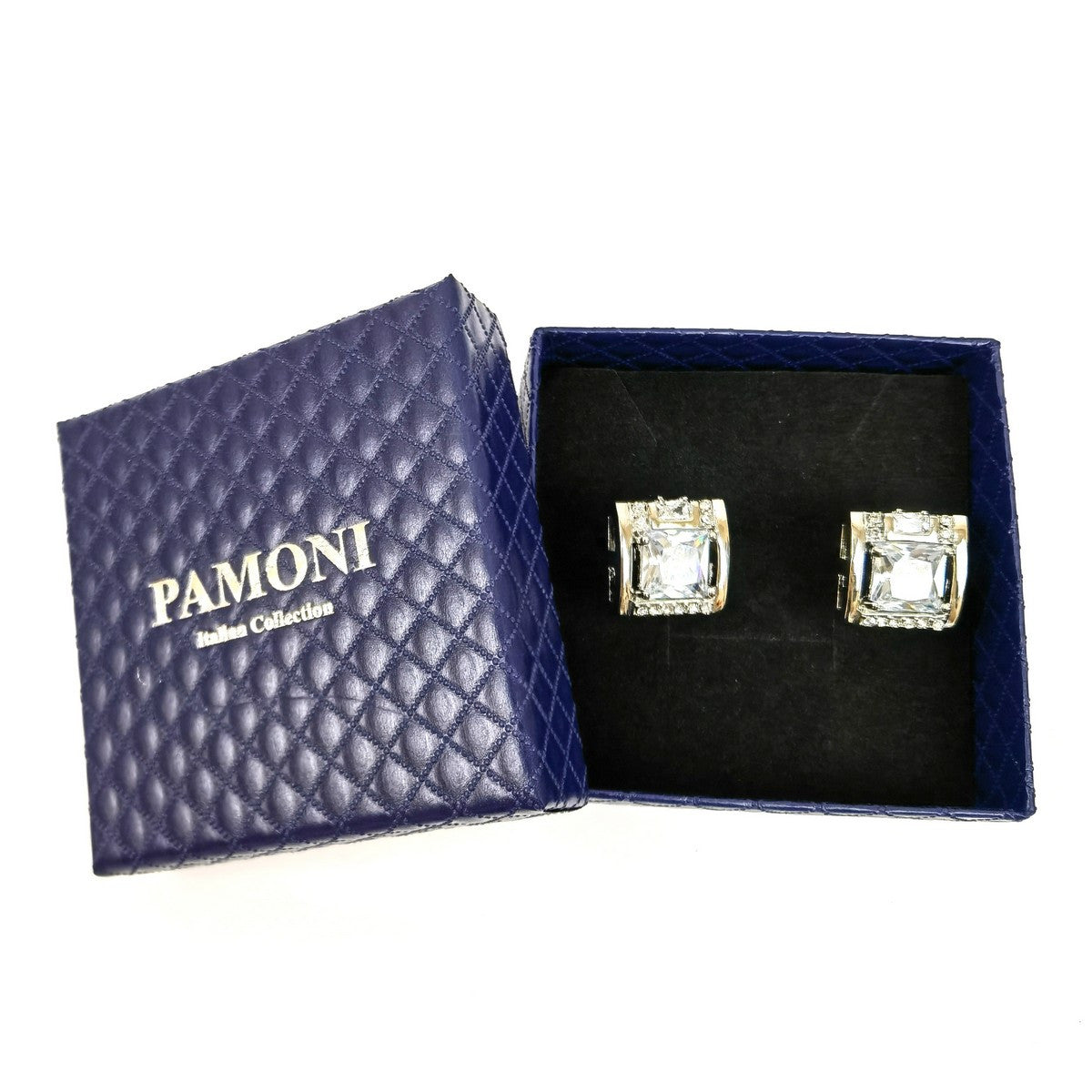 Silver Square Gemstone Cufflinks
