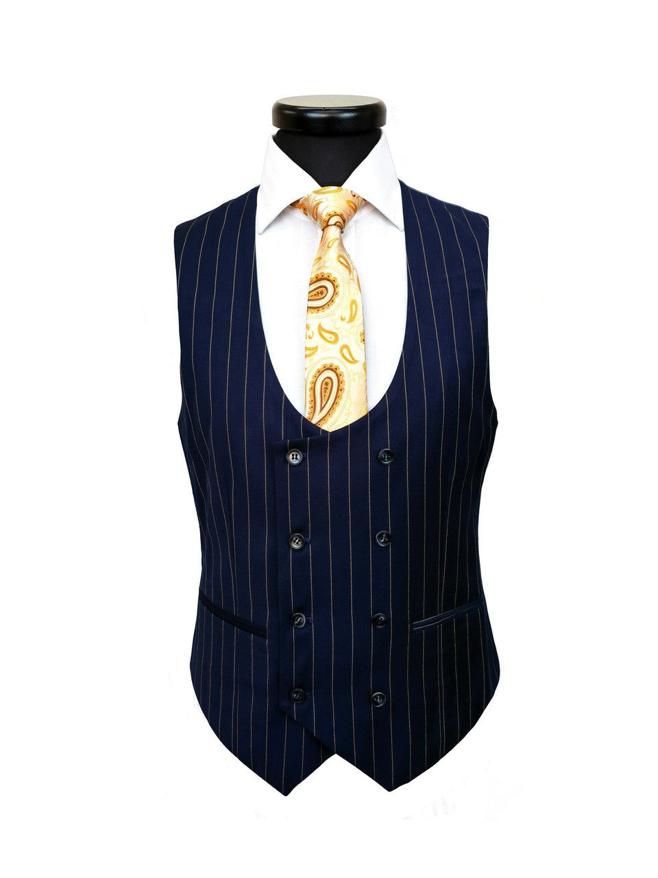 Navy Orange Stripe 3-Piece Suit