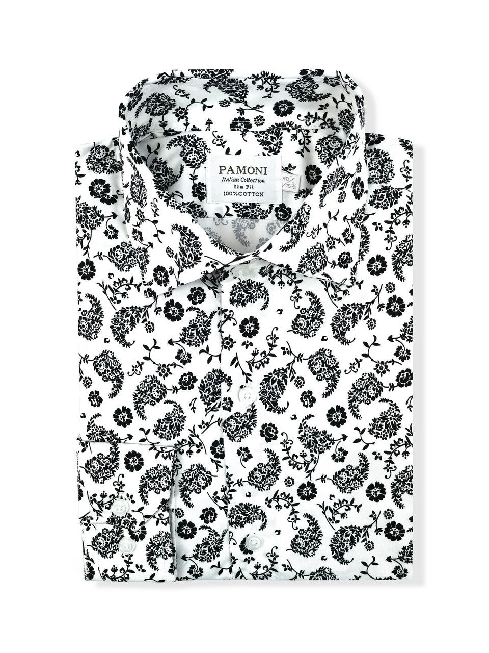 White Floral Slim Fit Shirt