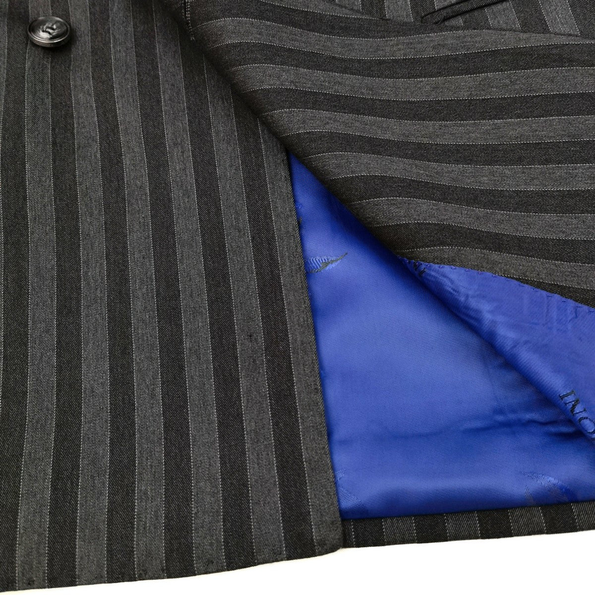 Charcoal Bold Stripe Double Breasted Suit