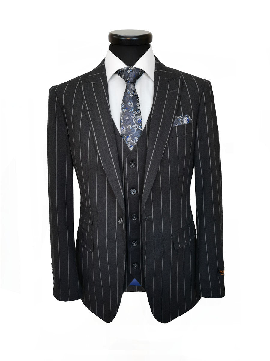 Charcoal Stripe 3-Piece Suit
