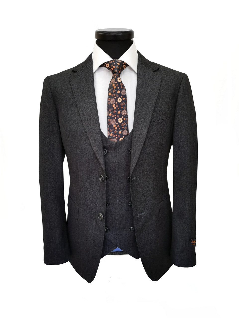Charcoal 3-Piece Slim Fit Suit