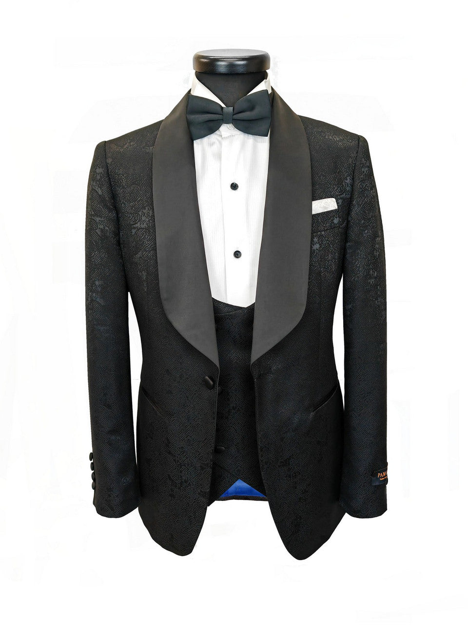 Black Floral Style 3-Piece Tuxedo