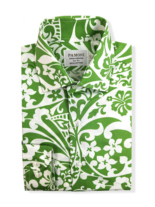 Lime Green Floral Shirt