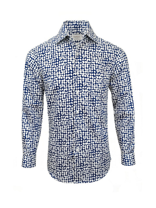Blue and White Checkered Print Shirt