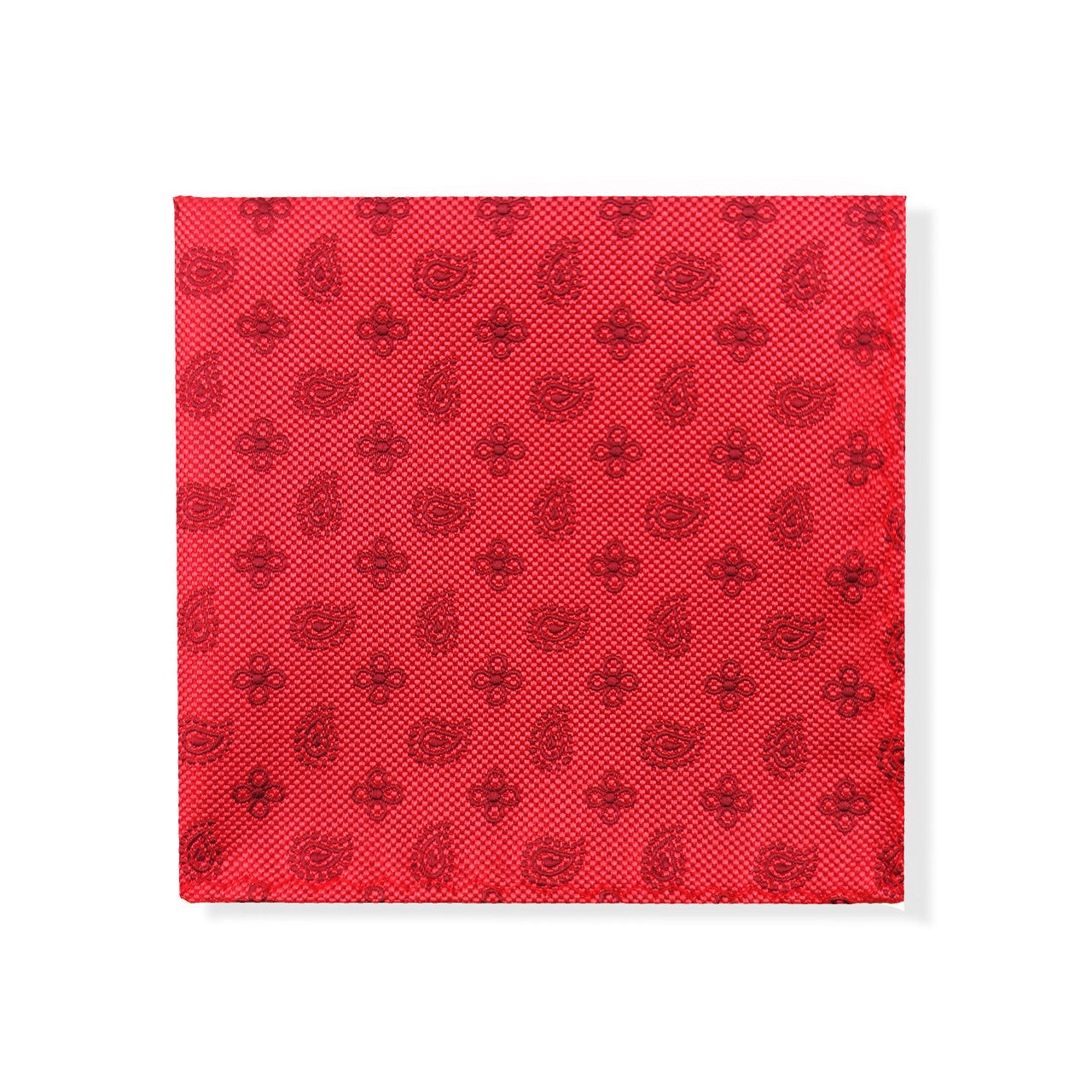 Red Geometric Tie & Pocket Square Set