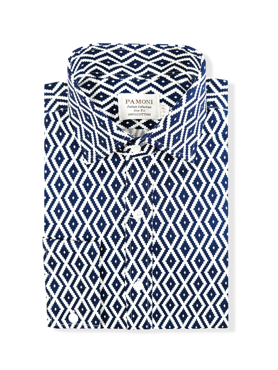 Navy Diamond Chevron Print Shirt