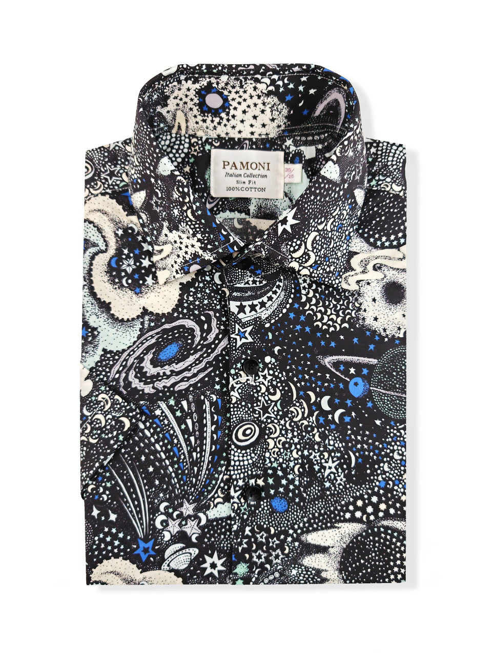 Black and White Floral Print Short Sleeves Shirt