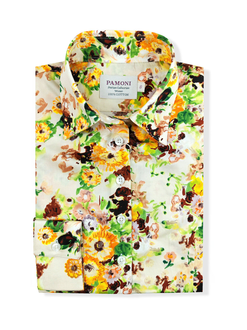 Yellow Brown Floral Print Shirt