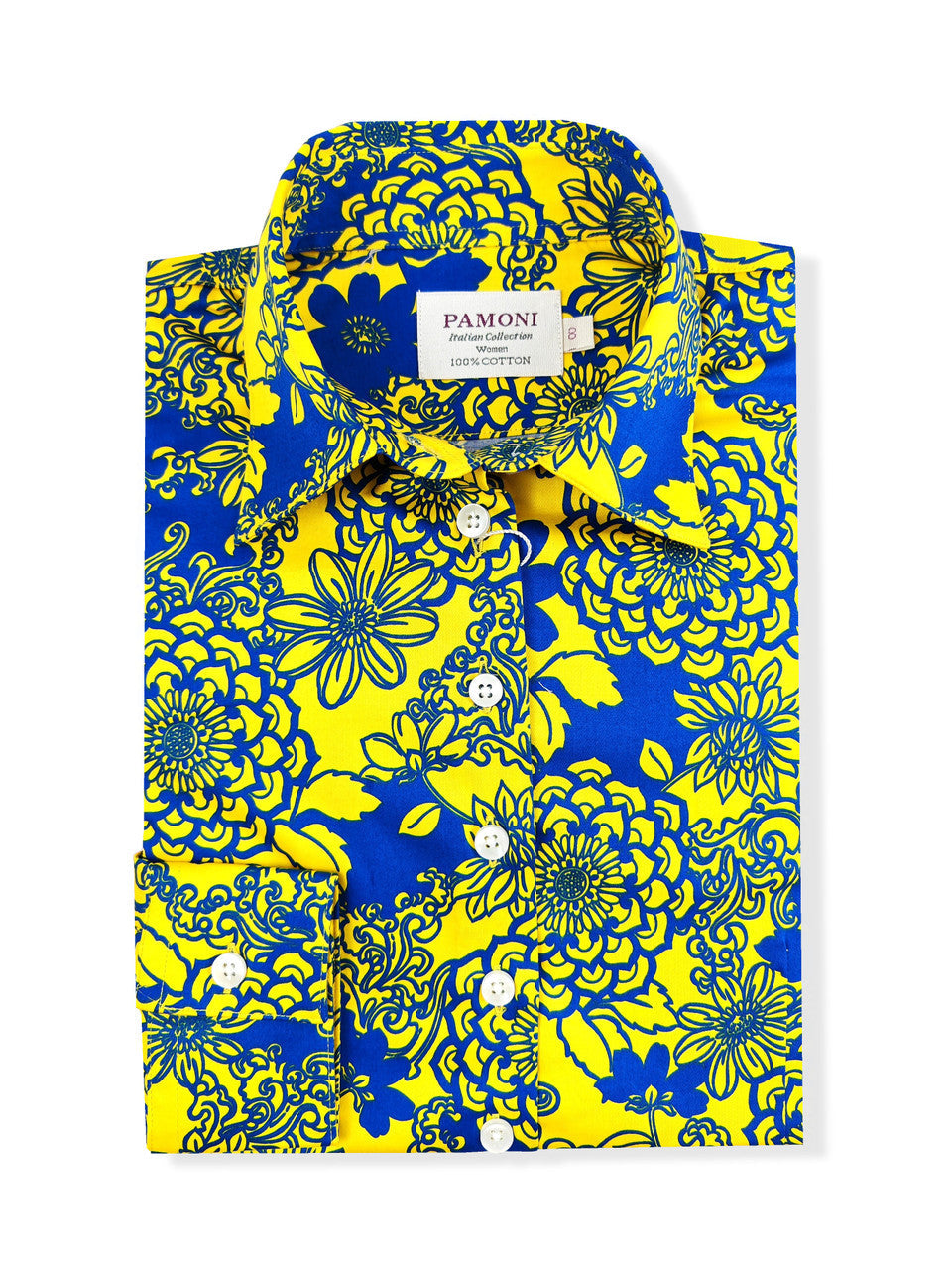 Lemon Blue Floral Print Shirt