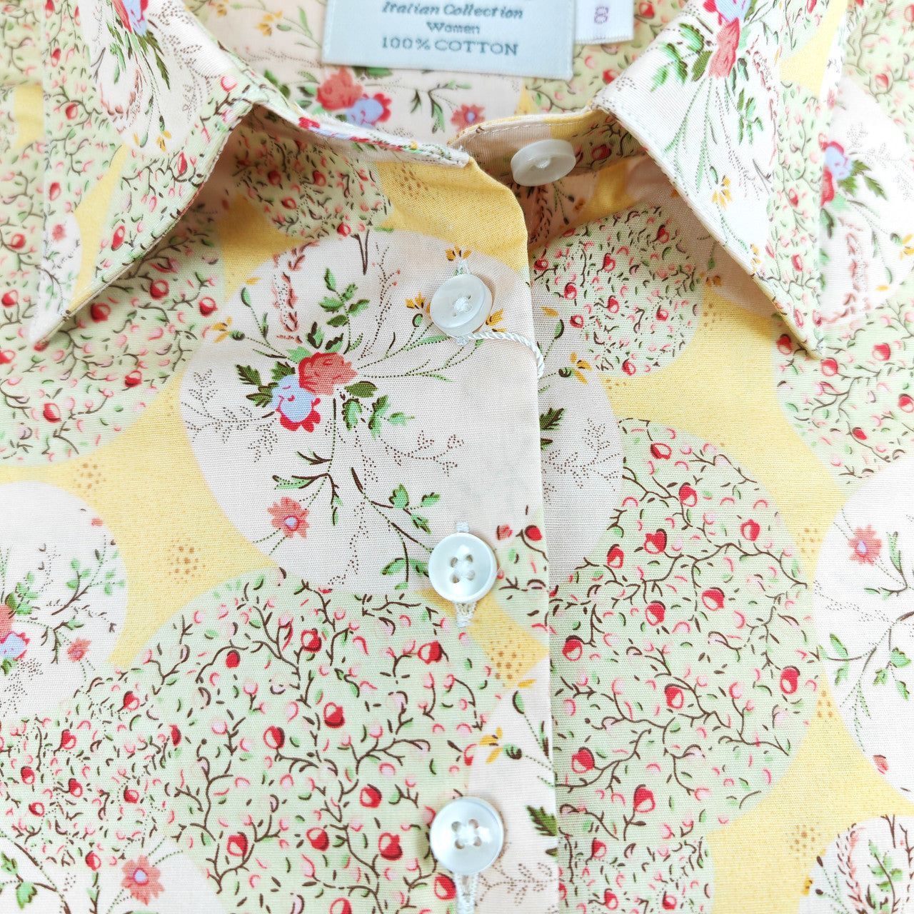 Yellow Red Floral Print Shirt