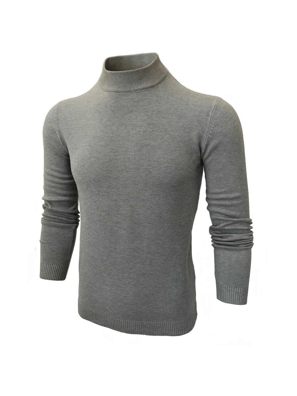 Grey High Neck Slim Fit Jumper